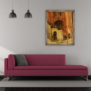 Tablou inramat - Pieter Bruegel the Elder - Detaliu de constructie din Turnul Babel, 50 x 60 cm - Img 2