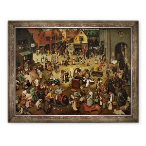Tablou inramat - Pieter Bruegel the Elder - Lupta intre carnaval si Postul Mare, 60 x 80 cm