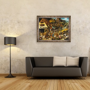 Tablou inramat - Pieter Bruegel the Elder - Proverbe olandeze, 70 x 90 cm - Img 3