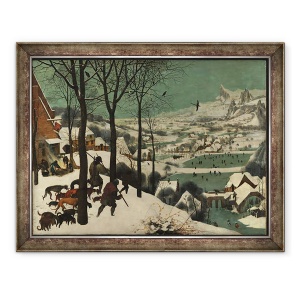 Tablou inramat - Pieter Bruegel the Elder - Vanatori in zapada iarna, 60 x 80 cm