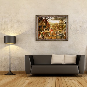 Tablou inramat - Pieter Brueghel the Younger - Alegorie de toamna, 70 x 90 cm - Img 2