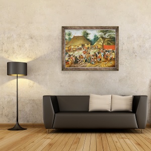 Tablou inramat - Pieter Brueghel the Younger - Sarbatoarea de, 70 x 90 cm - Img 2