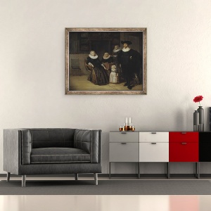 Tablou inramat - Pieter Codde - Portretul unei Familii, 50 x 60 cm - Img 2