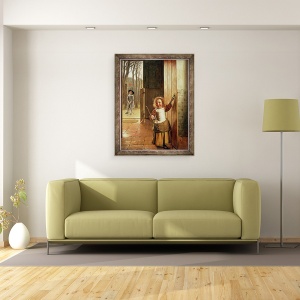 Tablou inramat - Pieter de Hooch - Copii intr-o usa cu bastoane Golf, 70 x 90 cm - Img 2