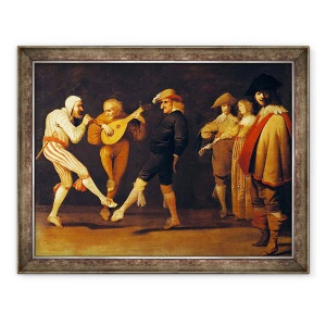 Tablou inramat - Pieter Jansz Quast - Farsa actori dans, 70 x 90 cm