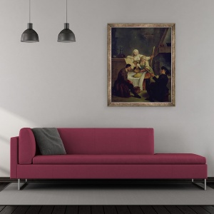Tablou inramat - Pietro Longhi - Pregatirea mamamaliga, 50 x 60 cm - Img 2