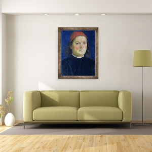 Tablou inramat - Pietro Perugino - Autoportret, de la Sala dellUdienza, 70 x 90 cm - Img 2