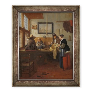 Tablou inramat - Quiringh Gerritsz. van Brekelenkam - Atelierul croitorilor, 70 x 85 cm