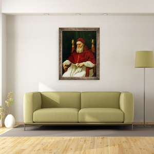 Tablou inramat - Raphael - Portretul Papei Iulius al II-lea 1443-1513 c.1512, 70 x 90 cm - Img 2