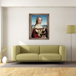 Tablou inramat - Raphael - Portretul unei doamne Cu Un Unicorn, 70 x 90 cm - Img 2