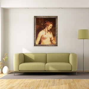 Tablou inramat - Rembrandt Harmensz van Rijn - Baie Bathsheba, 70 x 90 cm - Img 2