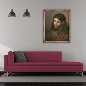 Tablou inramat - Rembrandt Harmensz van Rijn - Capul lui Hristos, 50 x 60 cm - Img 2