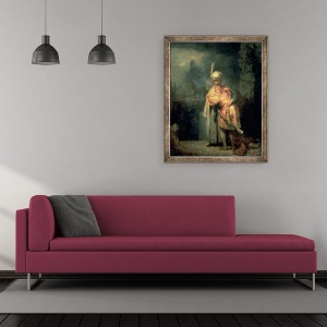 Tablou inramat - Rembrandt Harmensz van Rijn - David si Ionatan, 50 x 60 cm - Img 2