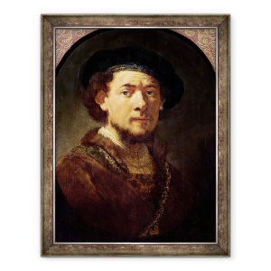 Tablou inramat - Rembrandt Harmensz van Rijn - Portretul unui Barbat Cu Un Lant de Aur sau, Autoportret Cu Barba, 60 x 80 cm