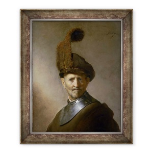 Tablou inramat - Rembrandt Harmensz van Rijn - Un batran in costum militar numit anterior Portretul Tatalui lui Rembrandt, 70 x 85 cm