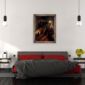 Tablou inramat - Rembrandt Harmensz. van Rijn - Un batran intr-un fotoliu, 60 x 80 cm - Img 3