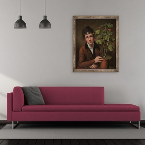 Tablou inramat - Rembrandt Peale - Rubens Peale cu Geranium, 50 x 60 cm - Img 2