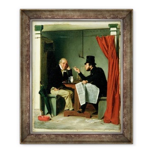 Tablou inramat - Richard Caton Woodville - Politica intr-o casa de stridii, 70 x 85 cm