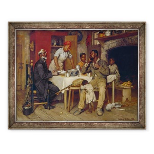 Tablou inramat - Richard Norris Brooke - O vizita pastorala, 60 x 80 cm