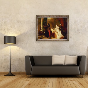 Tablou inramat - Robert Alexander Hillingford - Othello isi relateaza aventurile cu Desdemona, 70 x 90 cm - Img 2