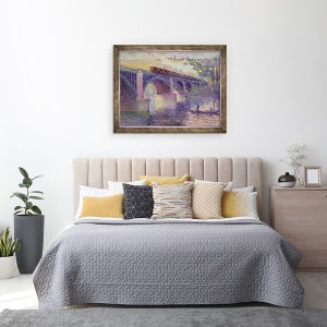 Tablou inramat - Robert Antoine Pinchon - Podul de la apus, 60 x 80 cm - Img 3