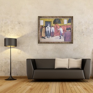 Tablou inramat - Robert Polhill Bevan - La targul de cai, 70 x 90 cm - Img 2
