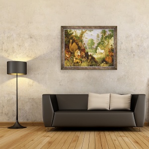 Tablou inramat - Roelandt Jacobsz. Savery - Orfeu Fermecand Animalele, 70 x 90 cm - Img 2