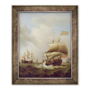 Tablou inramat - Samuel Scott - Transport intr-o mare agitata, 50 x 60 cm