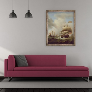 Tablou inramat - Samuel Scott - Transport intr-o mare agitata, 50 x 60 cm - Img 2