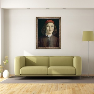 Tablou inramat - Sandro Botticelli - Portretul unui Tanar, 70 x 90 cm - Img 2