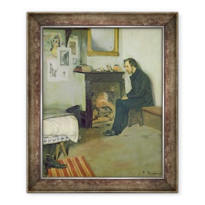 Tablou inramat - Santiago Rusinol i Prats - Boemia portretul lui Erik Satie in studioul sau din Montmartre, 70 x 85 cm