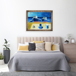 Tablou inramat - Sara Hayward - Doua barci, 70 x 90 cm - Img 3