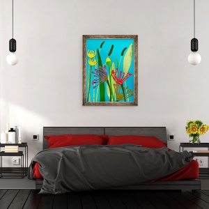 Tablou inramat - Sarah Thompson-Engels - flori si ierburi, 60 x 80 cm - Img 3