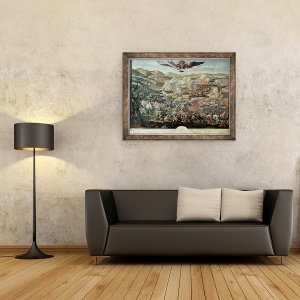 Tablou inramat - Scoala austriaca - inconjurarea Vienei de catre turci in 1683, 70 x 90 cm - Img 2