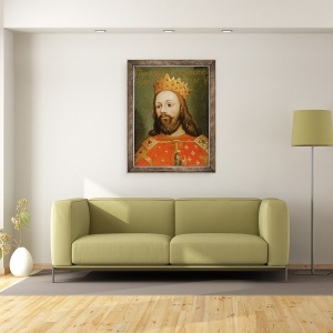 Tablou inramat - Scoala austriaca - Rudolf I 1218-91 necrowned imparat Roman, 70 x 90 cm - Img 2