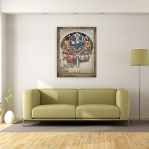 Tablou inramat - Scoala Catalana - Hristos in slava, de la Biserica San Clemente de Tahull, Lerida, 70 x 90 cm - Img 2