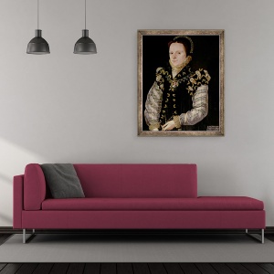 Tablou inramat - Scoala Engleza - Anne Russell, Contesa de Warwick 1548-1604, 50 x 60 cm - Img 2