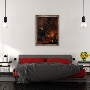 Tablou inramat - scoala engleza - Hamlet si Duhul Tatalui sau, 60 x 80 cm - Img 3