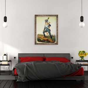 Tablou inramat - scoala engleza - Infanterie Usoara Ensign, 60 x 80 cm - Img 3