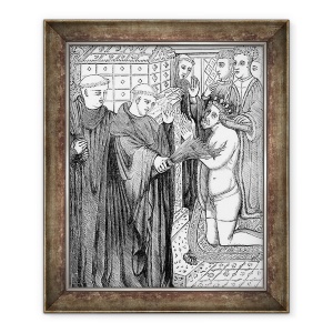 Tablou inramat - Scoala Engleza - Penitenta lui Henric al II-lea, 70 x 85 cm