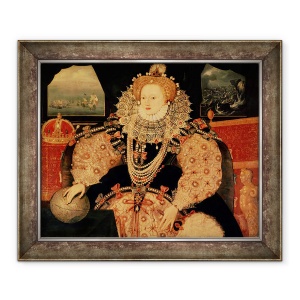 Tablou inramat - Scoala Engleza - Portretul Armada al Reginei Elisabeta I, 70 x 85 cm