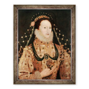 Tablou inramat - scoala engleza - Portretul Elisabetei I 1533-1603 c.1575-80, 60 x 80 cm