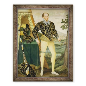 Tablou inramat - scoala engleza - Sir William Drury, de Hawstead, Suffolk 1527-79, 70 x 90 cm