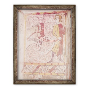 Tablou inramat - Scoala franceza - Calaret care detine fraiele a trei cai, de la Zidul de Nord, 70 x 90 cm