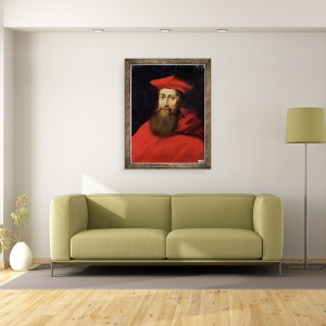 Tablou inramat - Scoala franceza - Cardinalul Reginald Pole 1500-58 Arhiepiscop de Canterbury, 60 x 80 cm - Img 2