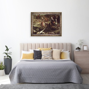 Tablou inramat - Scoala franceza - Ciuma din Marsilia in 1720 ulei pe panza, 60 x 80 cm - Img 3