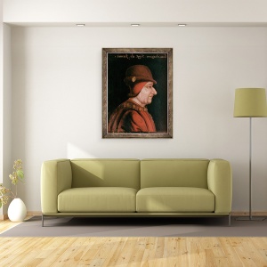 Tablou inramat - Scoala franceza - Ludovic al XI-lea 1423-83, 70 x 90 cm - Img 2