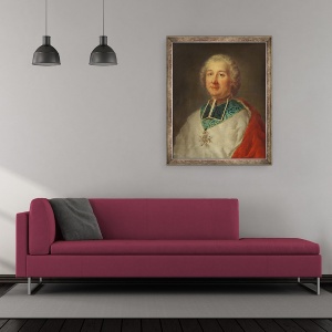 Tablou inramat - Scoala Franceza - Paul dAlbert de Luynes 1703-88 Arhiepiscop de Sens, 50 x 60 cm - Img 2