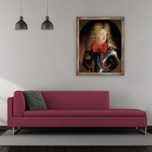 Tablou inramat - Scoala Franceza - Portret De Ludovic 1661-1711 Marele Delfin, 50 x 60 cm - Img 2