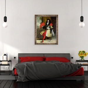 Tablou inramat - Scoala franceza - Portretul lui Ludovic al XIV-lea 1638-1715 dupa 1670, 60 x 80 cm - Img 3